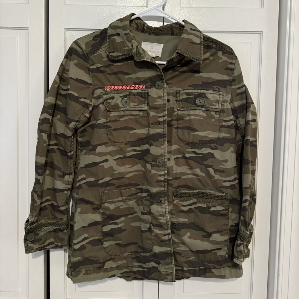 CASLON Camo Jacket with Pink Accents Size XS